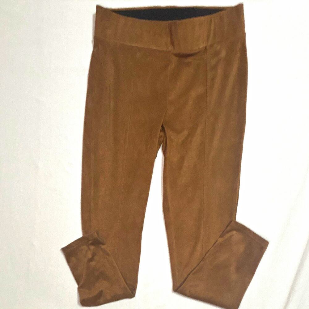 Seven7 Womens Pull-On Leggings Brown Solid Polyester Spandex Size L